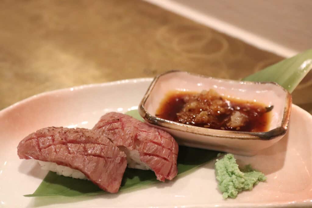 Wagyu nigiri at Uchi Restaurant