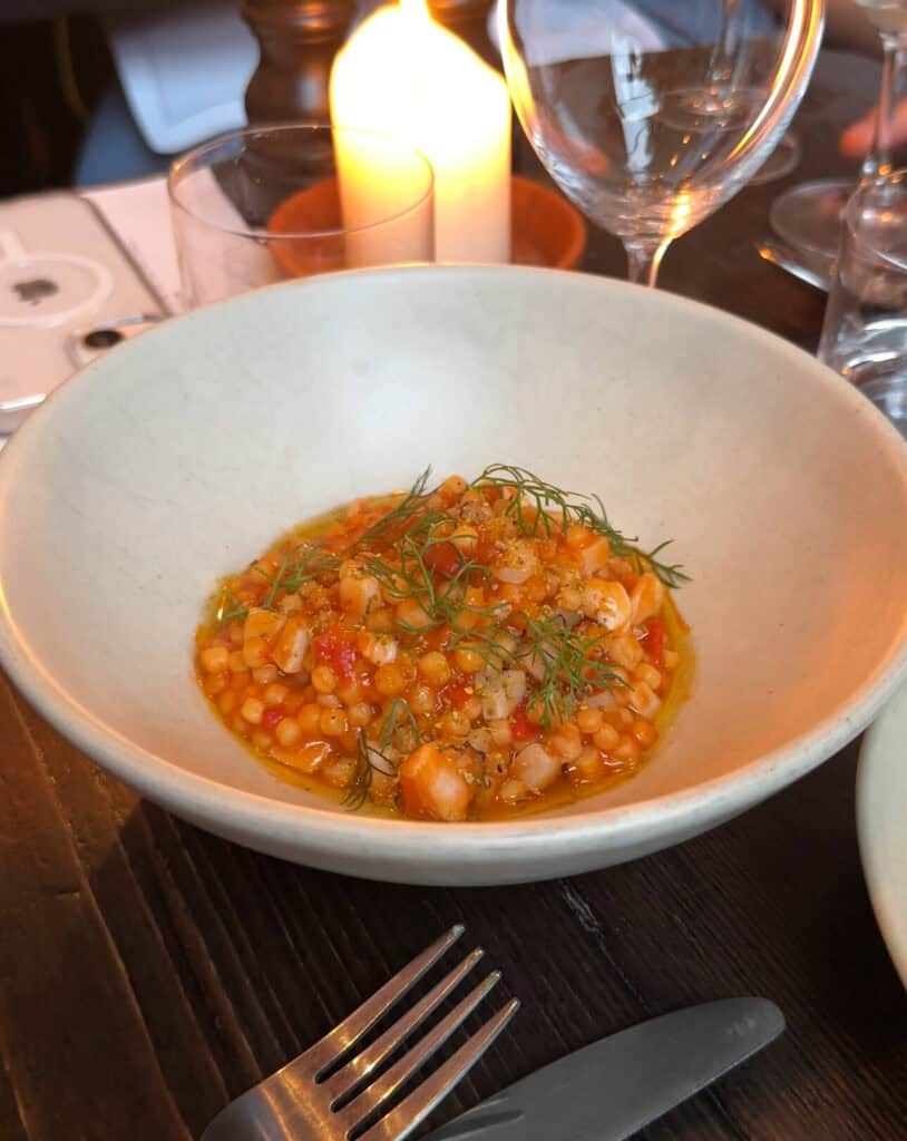 Cuttlefish Stew, Fregola Sarda & 'Nduja