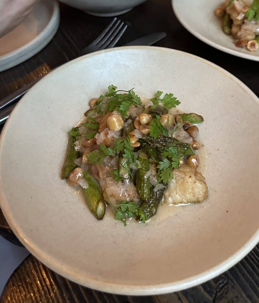 Lamb Sweetbreads, Green Asparagus, Hazelnut & Barley Vinaigrette Sune Restaurant Review London